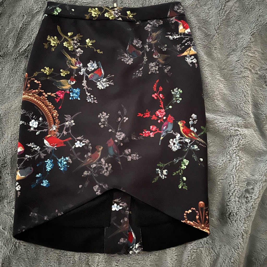 Ted Baker Black With Beautiful Print Skirt